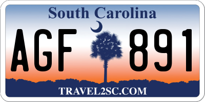 SC license plate AGF891