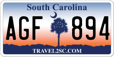 SC license plate AGF894