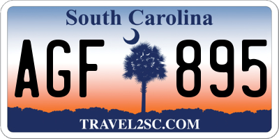 SC license plate AGF895