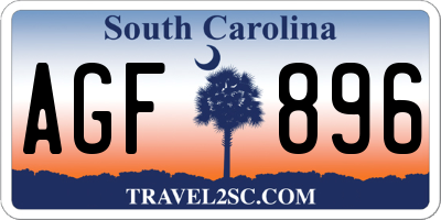 SC license plate AGF896
