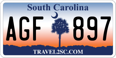 SC license plate AGF897