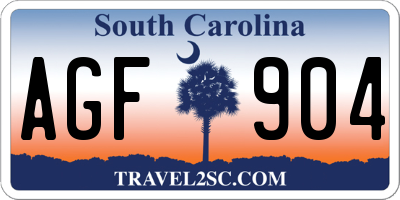 SC license plate AGF904