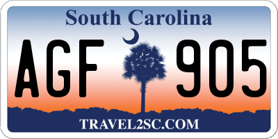 SC license plate AGF905