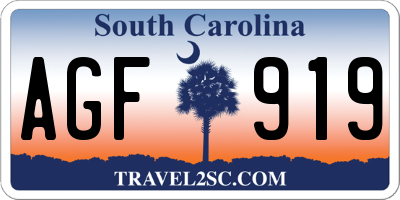 SC license plate AGF919