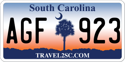 SC license plate AGF923