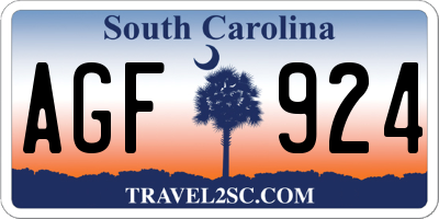SC license plate AGF924
