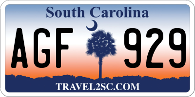 SC license plate AGF929
