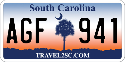 SC license plate AGF941