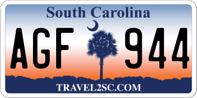 SC license plate AGF944