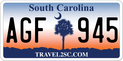 SC license plate AGF945
