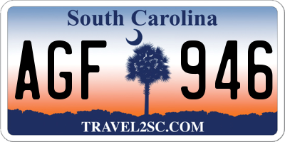 SC license plate AGF946