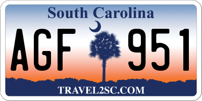 SC license plate AGF951