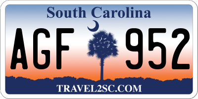 SC license plate AGF952