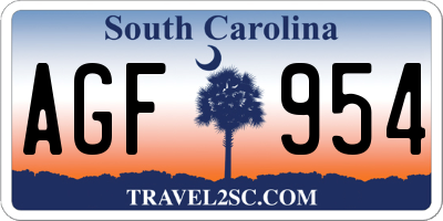 SC license plate AGF954