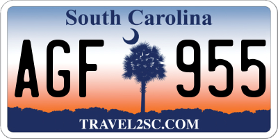 SC license plate AGF955