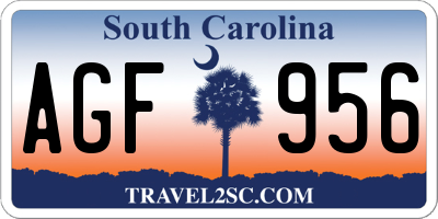 SC license plate AGF956