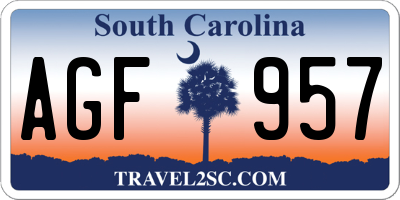 SC license plate AGF957
