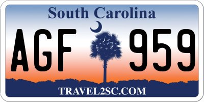 SC license plate AGF959