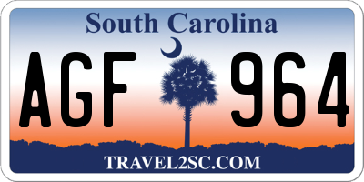 SC license plate AGF964