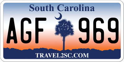 SC license plate AGF969