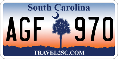 SC license plate AGF970