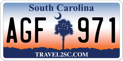 SC license plate AGF971