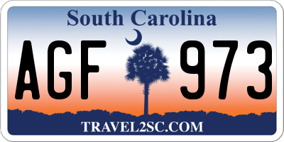 SC license plate AGF973