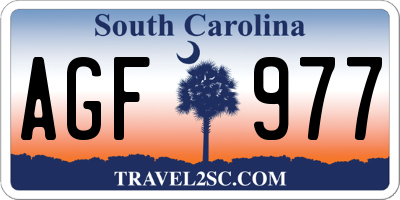 SC license plate AGF977