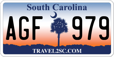 SC license plate AGF979
