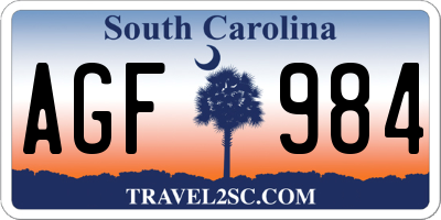 SC license plate AGF984