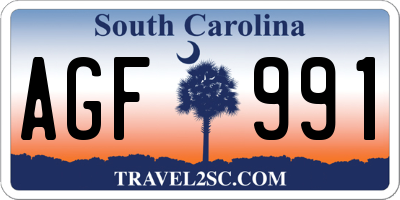 SC license plate AGF991