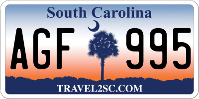 SC license plate AGF995