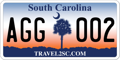 SC license plate AGG002