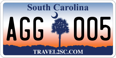 SC license plate AGG005