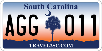 SC license plate AGG011