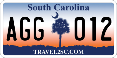 SC license plate AGG012