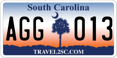 SC license plate AGG013