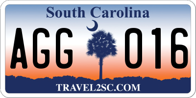 SC license plate AGG016