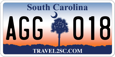 SC license plate AGG018