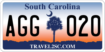 SC license plate AGG020