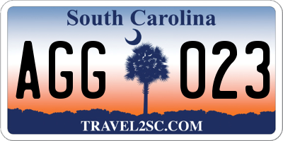 SC license plate AGG023