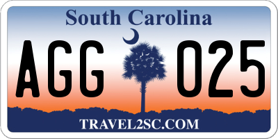 SC license plate AGG025