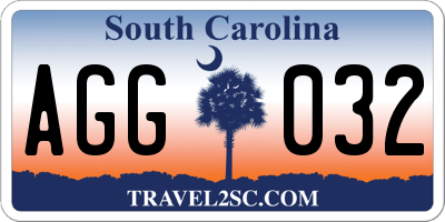 SC license plate AGG032