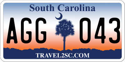 SC license plate AGG043