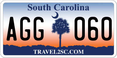 SC license plate AGG060