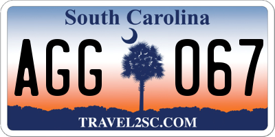 SC license plate AGG067
