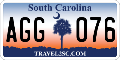 SC license plate AGG076