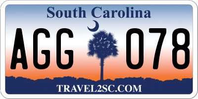 SC license plate AGG078