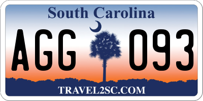 SC license plate AGG093