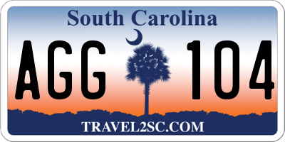 SC license plate AGG104